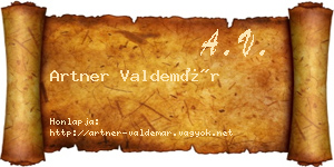 Artner Valdemár névjegykártya